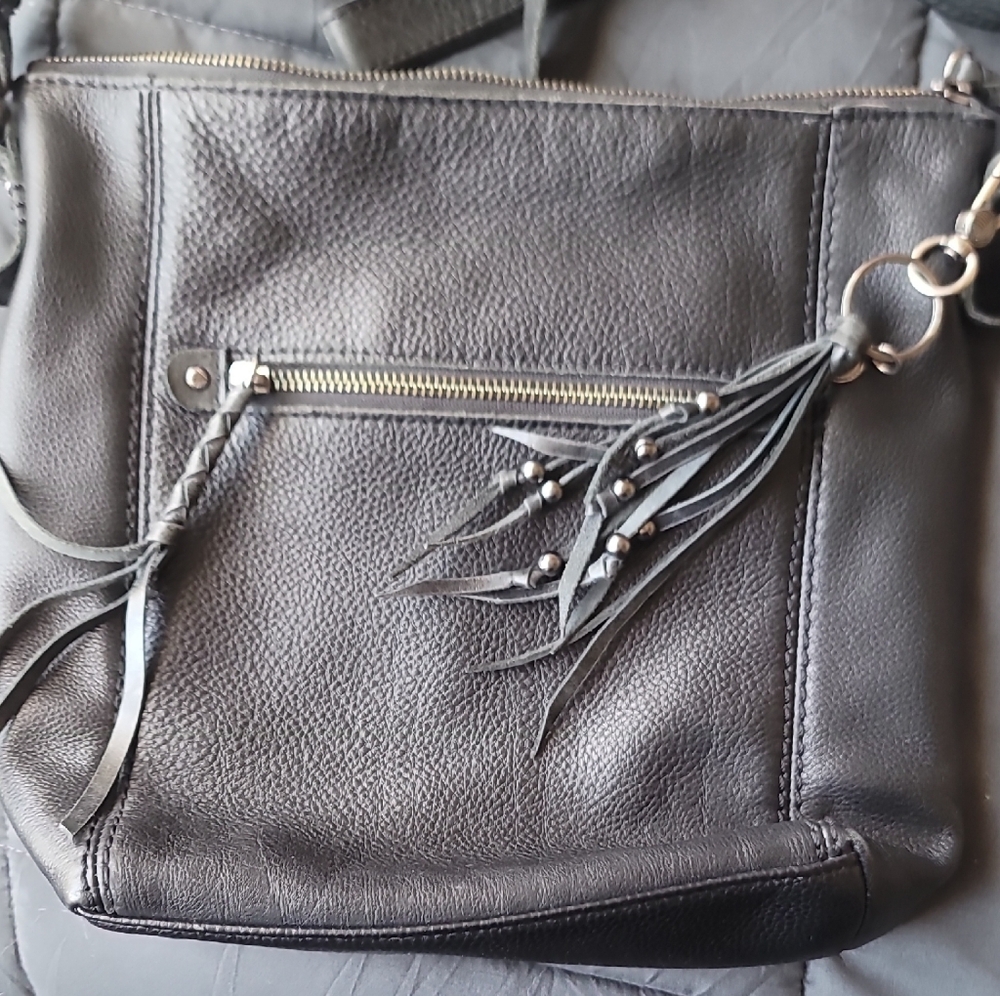 Black Leather Crossbody Bag